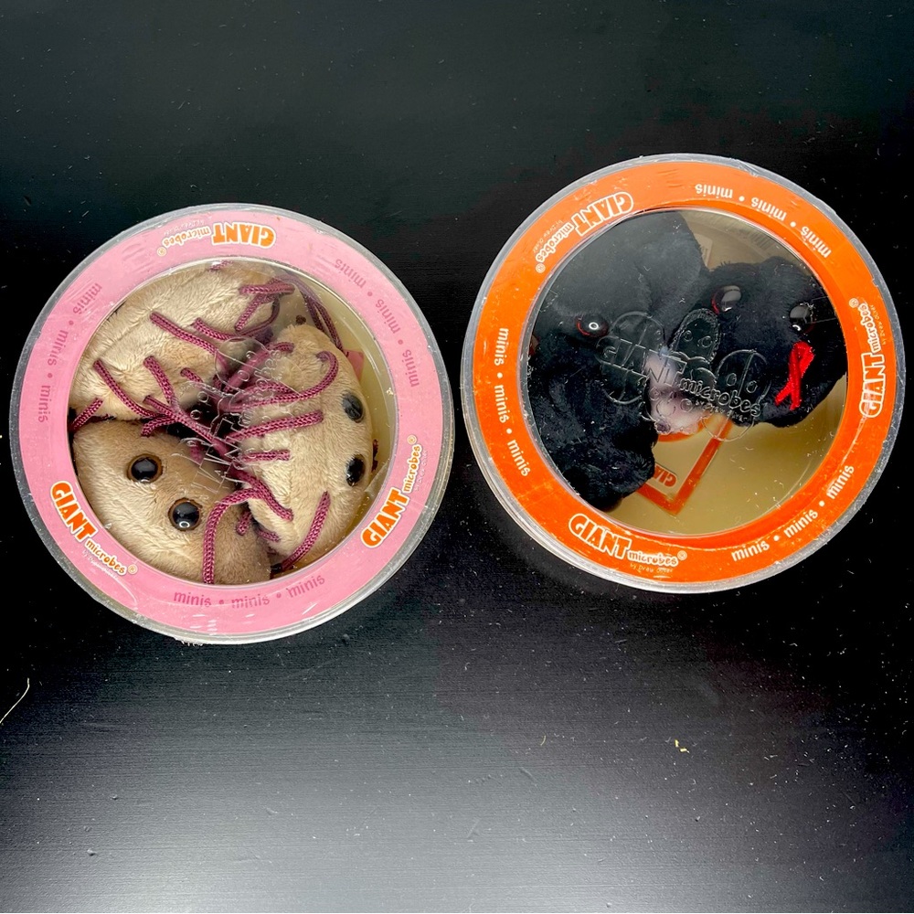 Giant Microbes Mini Plush‎ Pertri Dish Lot HIV And E Coli - New